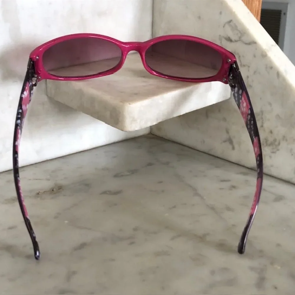 VERSACE Cat Eye Temple Medusa RX Sunglasses Italy Pink White Brown 9617-3